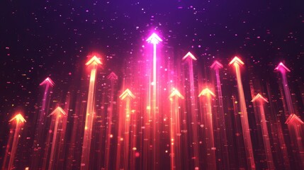 A realistic visualization of stock growth with detailed insights A realistic upward arrow glowing on a digital background
A realistic financial performance chart glowing with insights