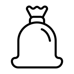 Trash Bag Vector Line Icon Design