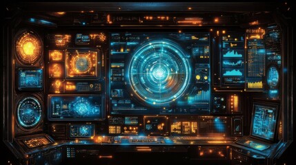 Fototapeta premium Conceptual image of data visualization, featuring dynamic charts, graphs, and colorful patterns, symbolizing how data can be transformed into actionable insights through visualization tools