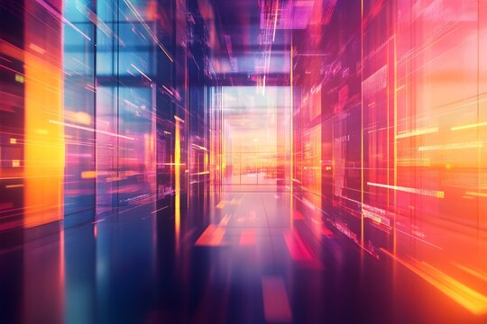 A stunning abstract technology background featuring glowing geometric shapes, digital grids, and futuristic patterns, symbolizing cutting-edge innovation, advanced tech concepts, and the digital futur