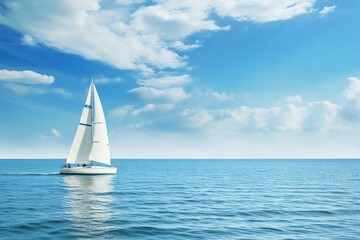 Fototapeta premium Seascape yacht seascape sailboat.