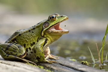 Obraz premium a barking frog