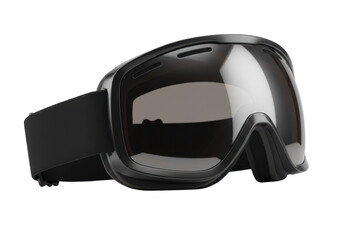 Fototapeta premium Angled view of a pair of ski goggles isolated on white background, no depth of field, sharp.
