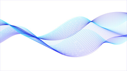  Abstract colorful flowing wave lines isolated on white background. Blend wave lines. Futuristic technology wave lines background.