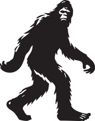 Bigfoot Creature Outline Vector Icon
