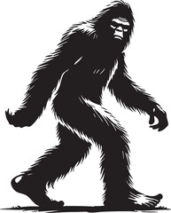 Wild Bigfoot Shadow Vector Illustration

