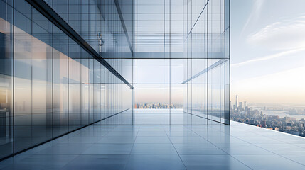 Obraz premium Stunning Modern Architectural Marvel with Glass Facade Reflecting Cityscape