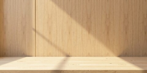 Light and Shadow on a Wooden Surface and Wall