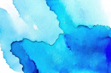 Obraz premium an abstract watercolor painting with variations of blue tones.