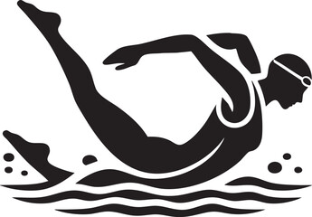 Swimming Movement Silhouette Icon
