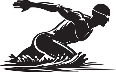Swimming Sports Silhouette Vector Image
