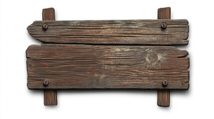 Fototapeta premium A digitally illustrated weathered wooden signboard with a dark brown finish and textured surface, perfect for rustic designs.