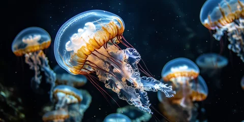 Jellyfish are fascinating marine animals classified within the phylum Cnidaria, showcasing unique characteristics and behavior in their aquatic environments. Explore the world of jellyfish today. © Nijat