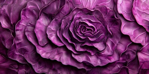 Obraz premium Vibrant red cabbage creates a stunning visual background, showcasing the unique tones and textures of red cabbage, perfect for culinary and artistic projects involving red cabbage.