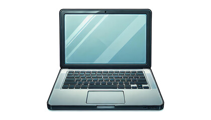 Blank Screen Laptop in Cartoon Style