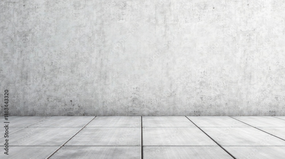Poster empty room with concrete wall and tiled floor ideal for mockups