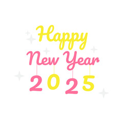 Lettering of Happy New Year 2025 
