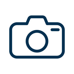 Camera with a lens, shutter button, and body, symbolizing photography and image capturing.