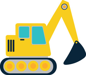 Flat Construction Vehicles Vector