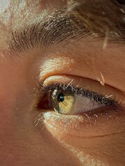 close up of a female eye