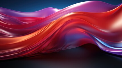 Fototapeta premium Abstract Red and Purple Swirling Fabric Waves Digital Art Background Design