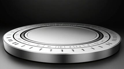 Isolated three-tiered sports podium with shiny metal surfaces, displaying the first, second, and third places, ideal for showcasing athletic achievements.