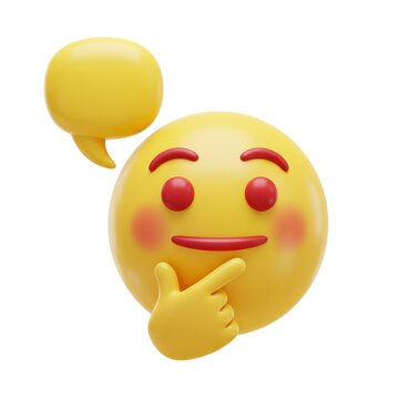 recommend clip art: 3D emoji thinking face isolated on white background with a red and yellow color scheme