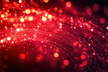 mesmerizing dance of red light as it travels through intricate optical fibers creates a captivating abstract technology background- with its vibrant hues and dynamic patterns evoking a sense of innova