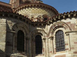 Romanesque Basilica of Saint Julian. 12 century. Historic city of Brioude. Auvergne. France. View of the apses.