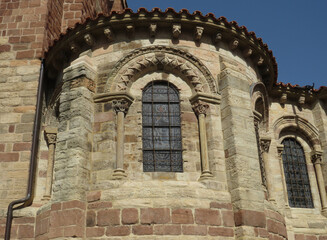 Romanesque Basilica of Saint Julian. 12 century. Historic city of Brioude. Auvergne. France. View of the apses.