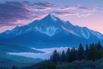 serene and majestic mountain range at dawn captivates with its untamed