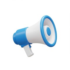 3D megaphone speaker icon isolated on white background