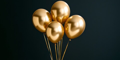 Celebrate a 50th birthday with stunning gold helium balloons set against a sleek black backdrop, creating an elegant atmosphere for this special milestone.