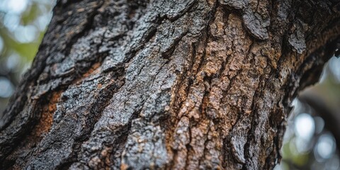 Close up view of a tree showcasing intricate details, highlighting the beauty and texture of the tree s bark and leaves, ideal for nature and botanical themes in photography.