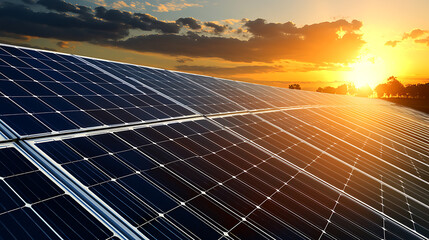 A solar panel with a sun in the background. generated using AI