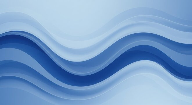 A modern abstract design with smooth blue waves and gradient tones, Abstract, smooth, transparent, blue, wave design element. Blue wave. Wave of blue movement curve of a smoky flow. - Powered by Adobe