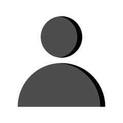 black profile icon or profile symbol isolated on transparent background