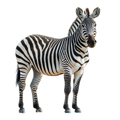 A realistic depiction of a zebra standing gracefully.