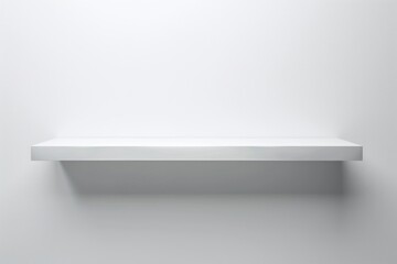 Minimalist white floating wall shelf