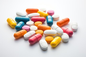 Pill capsule white background antioxidant.