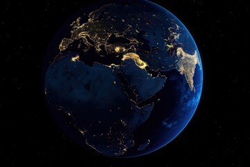 Fototapeta premium The Earth from space earth night moon.