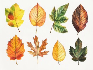 Fototapeta premium Autumn Leaves Showcase Vibrant Colors and Textures of Fall Foliage.