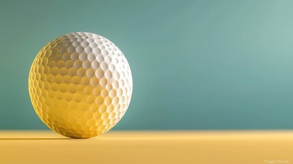 White Golf Ball on Colorful Background Surface
