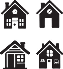Simple house silhouette vector collections,  house logo