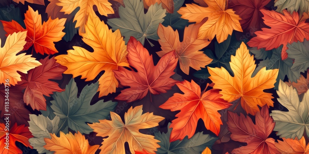 Poster autumn season leaves create a beautiful background design suitable for various uses. embrace the vib