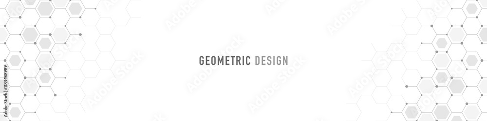 Poster Abstract geometric background with hexagons shape pattern for banner or website header template