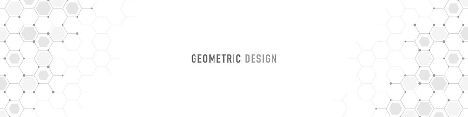 Abstract geometric background with hexagons shape pattern for banner or website header template