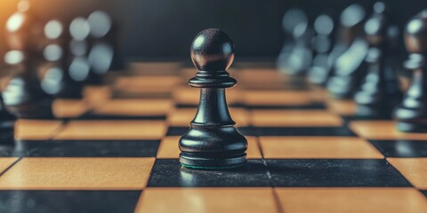 Selective focus on chess pawns positioned on the chessboard creates a striking visual, emphasizing the importance of the chess pawns in the game of strategy and skill.