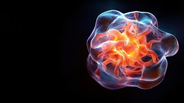 Visualize the process of atomic fusion in a star's core