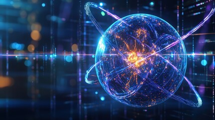 Visualize the process of atomic fusion in a star's core